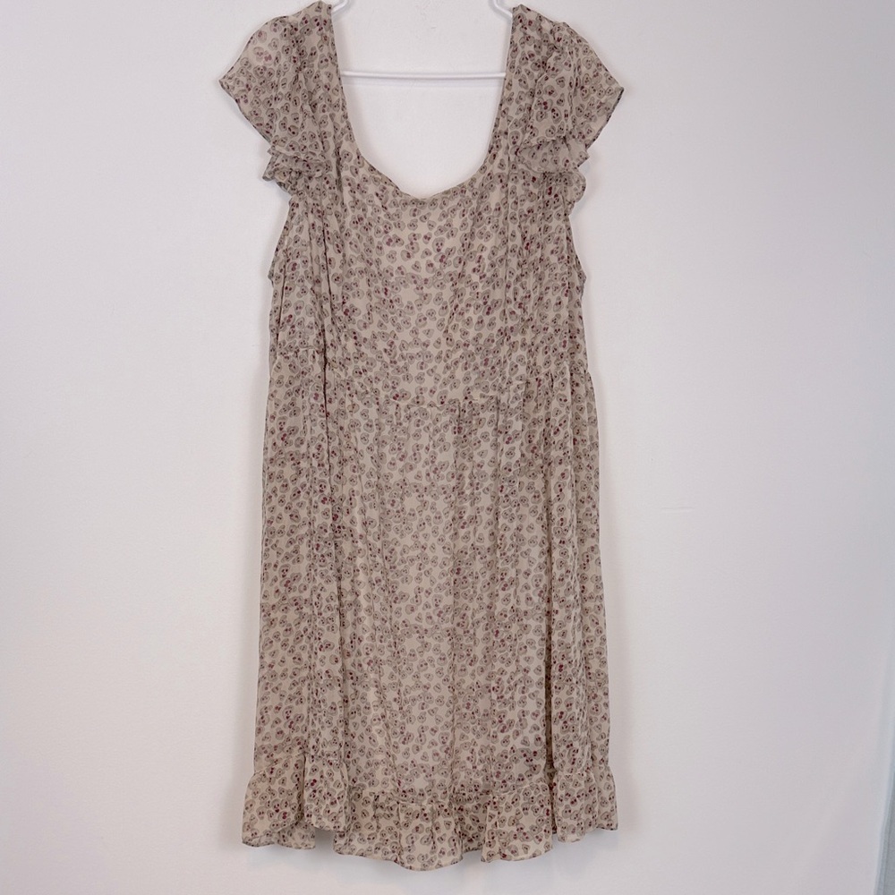 TRIPP NYC DAANG GOODMAN Sookie Skull Chiffon Smocked Ruffles Dress. Plus Size 22